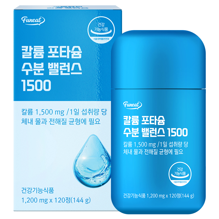 퍼니트 칼륨 <b>포타슘</b> 수분 밸런스 1500 1200mg x 120정, 3개