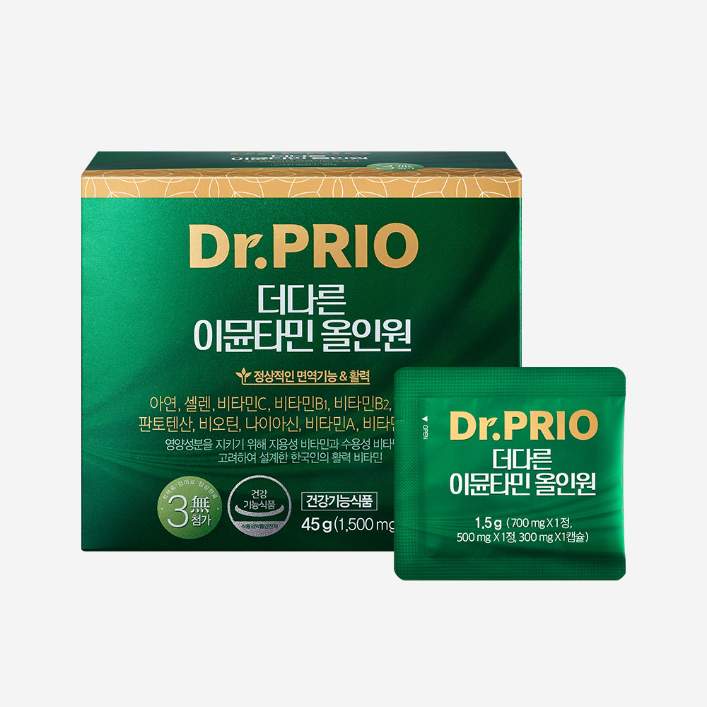 <b>닥터프리오</b> 더다른 이뮨타민 올인원 1500mg x 30포, 3개