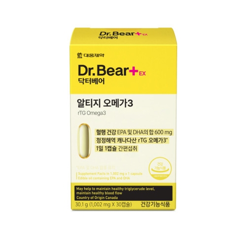 닥터베어 EX 알티지 <b>오메가3</b> 1002mg x 30캡슐, 1개
