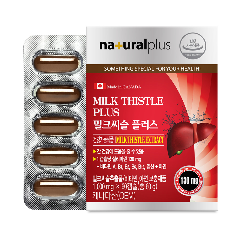 내츄럴플러스 <b>밀크씨슬 플러스</b> 1000mg x 60캡슐, 1개