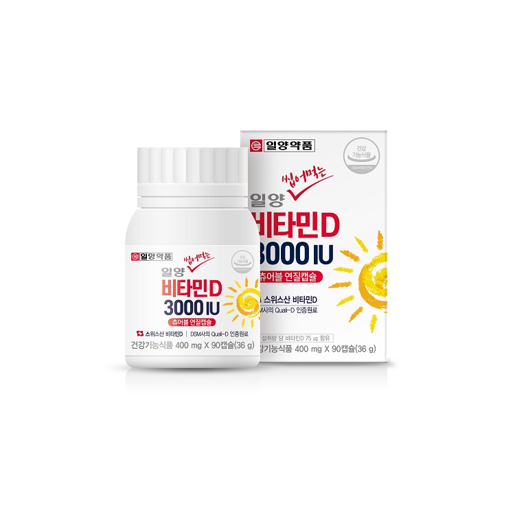 일양약품 씹어먹는 비타민D 3000IU 400mg x 90캡슐, 1개