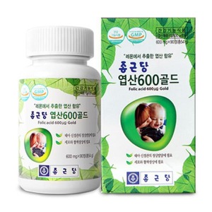 종근당 <b>엽산</b> 600 골드 600mg x 90정, 3개