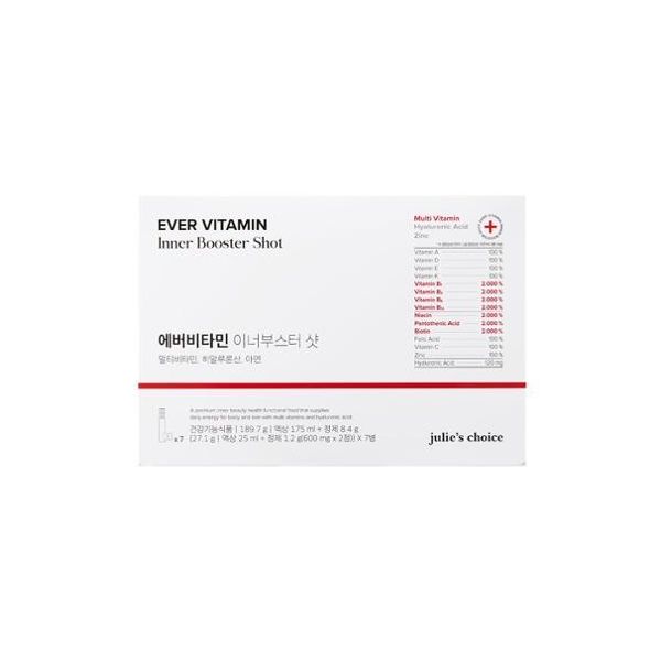 <b>줄리스초이스</b> 에버비타민 이너부스터샷 （액상 25ml + 정제 600mg x 2정) x 7개입, 2개