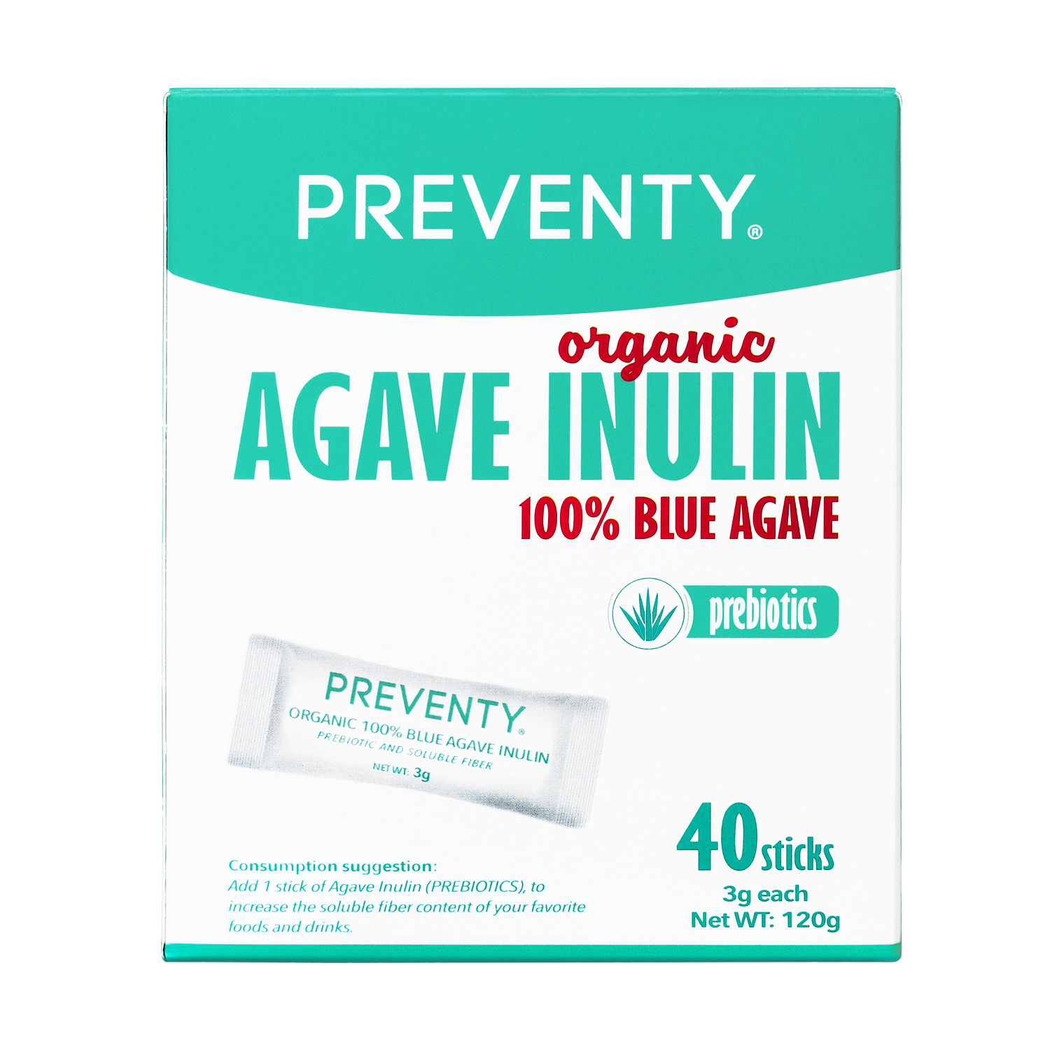프리벤티 아가베 이눌린 유기농 <b>프리바이오틱스</b> 3g x 40포, 1개