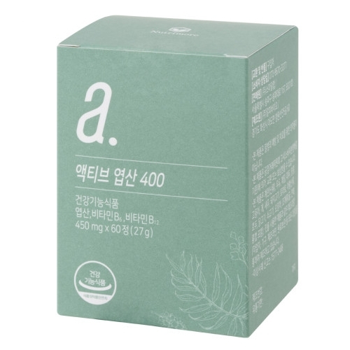 뉴트리모어 액티브 <b>엽산</b> 400 450mg x 60정, 1개