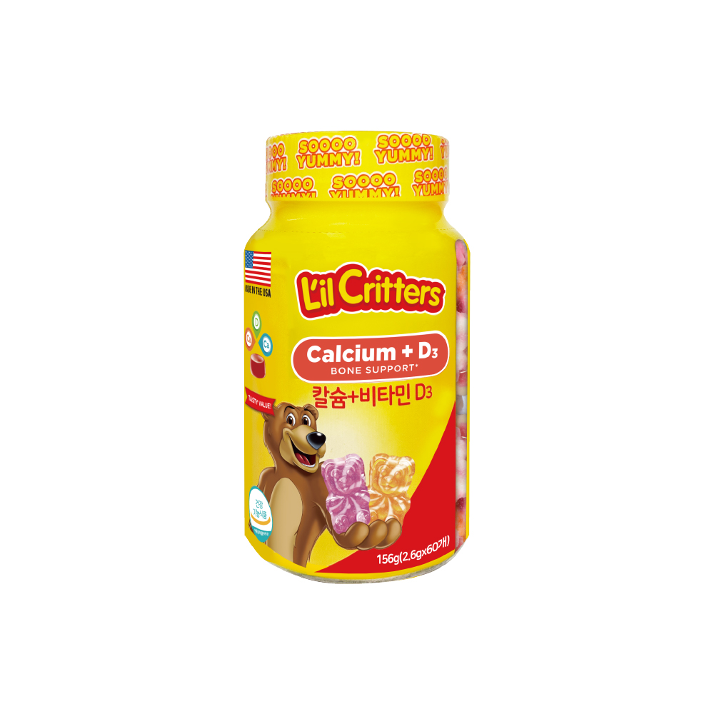 릴크리터스 꾸미베어스 어린이 칼슘 비타민D 2.6g x 60구미, 1개