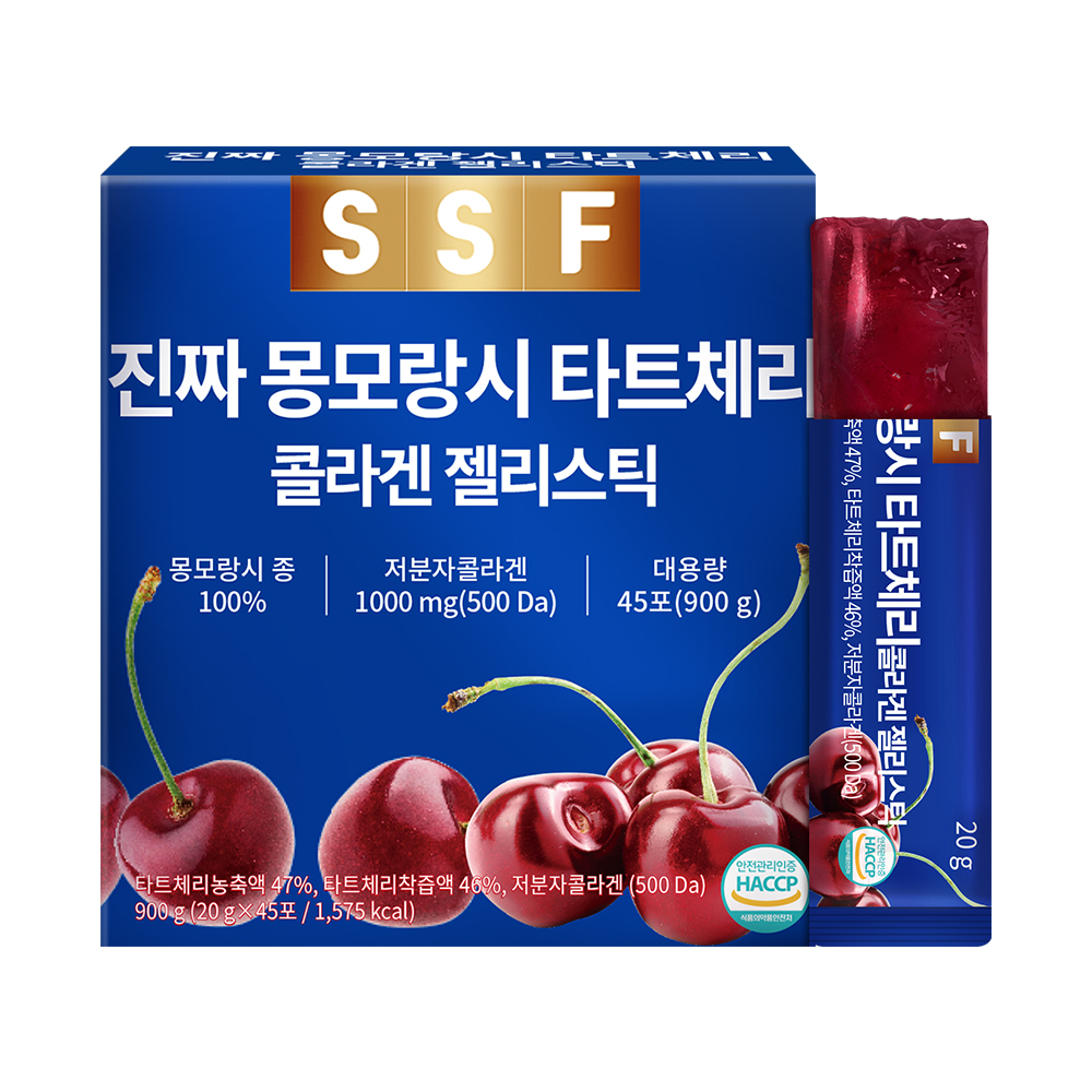 순수식품 <b>몽모랑시 타트체리 콜라겐 젤리스틱</b> 20g x 45포, 2개