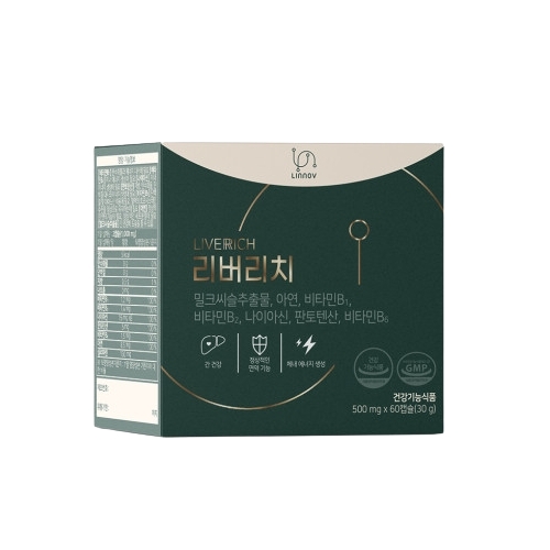 리노브 <b>리버리치</b> 500mg x 60캡슐, 1개