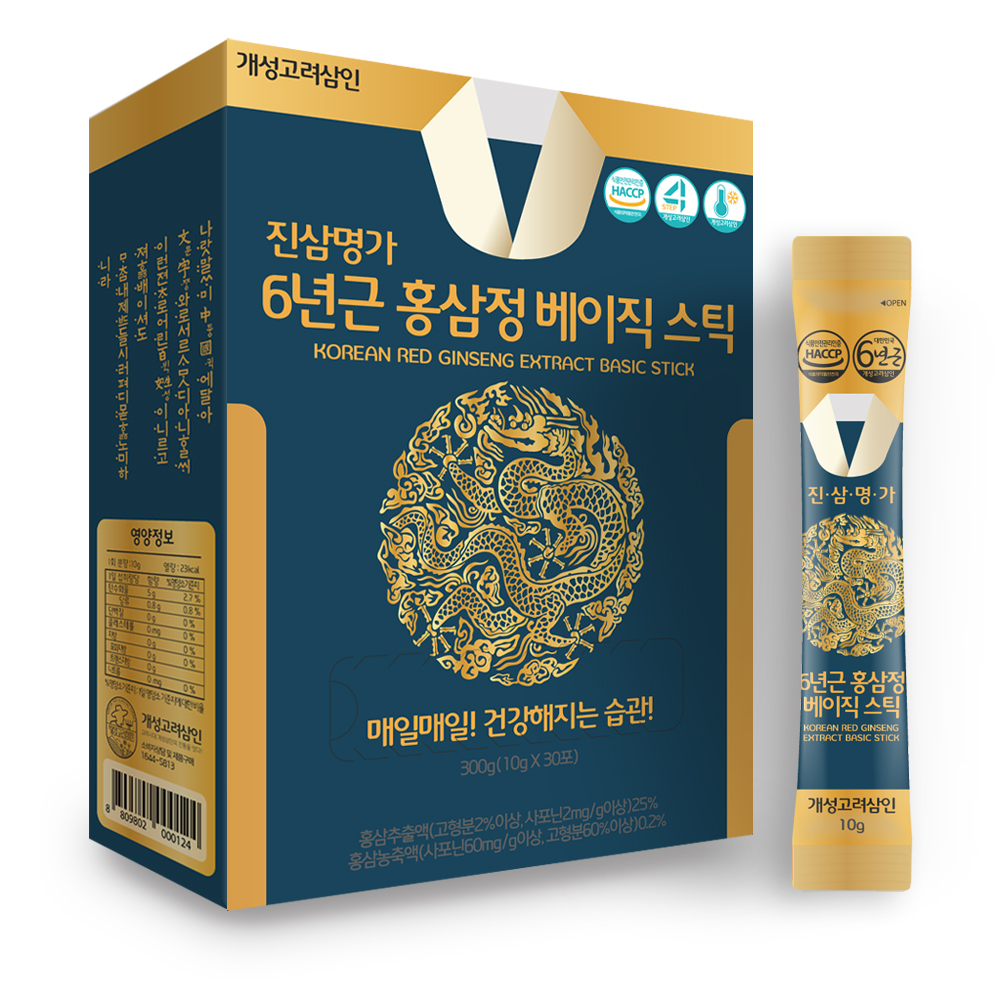 개성고려삼인 진삼명가 6년근 홍삼정 베이직 스틱 10g x 30포, 2개