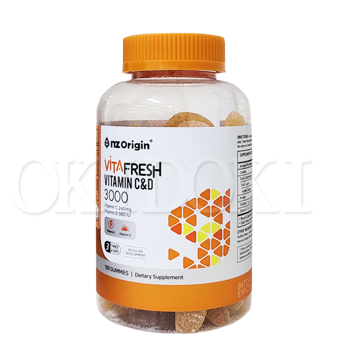 <b>엔젯오리진</b> 비타프레쉬 귤젤리 <b>비타민 C</b> &amp; D 3000mg x 100구미, 2개