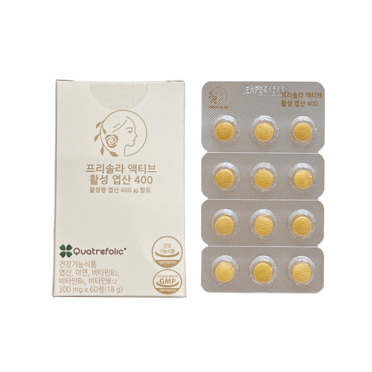 <b>프리솔라</b> 액티브 활성 엽산 400 300mg x 60정, 1개