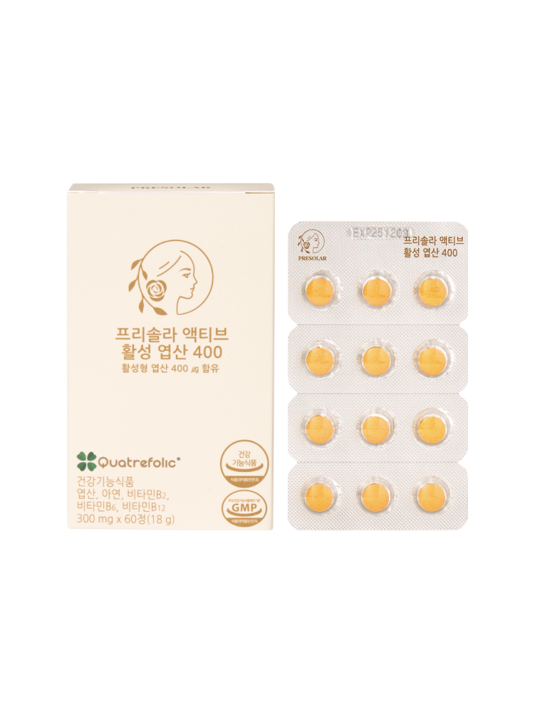 <b>프리솔라</b> 액티브 활성 엽산 400 300mg x 60정, 1개