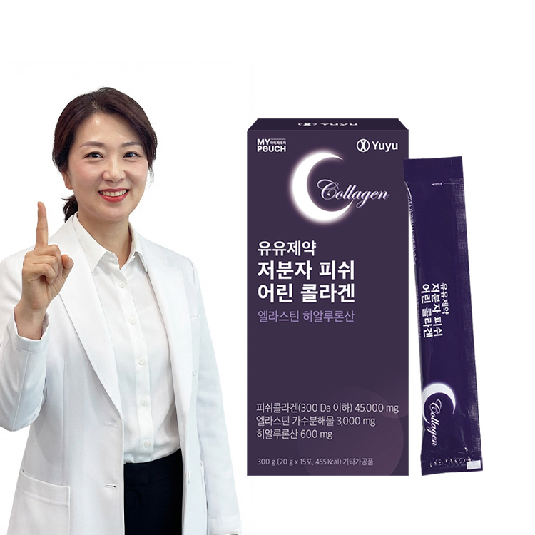 마이파우치 저분자 피쉬 어린 콜라겐 <b>엘라스틴</b> 히알루론산 20g x 15포, 4개