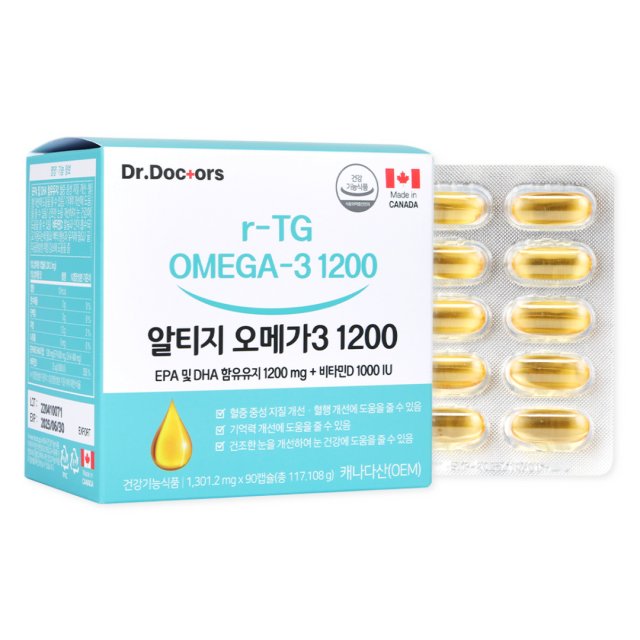 닥터닥터스 알티지 오메가3 1200 1301.2mg x 90캡슐, 1개