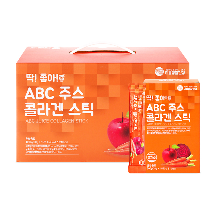 미쁨생활건강 딱좋아 <b>ABC주스 콜라겐 스틱</b> 20g x 60포, 1개