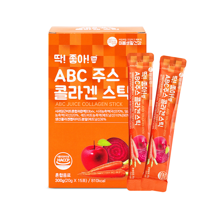 미쁨생활건강 딱좋아 <b>ABC주스 콜라겐 스틱</b> 20g x 15포, 1개
