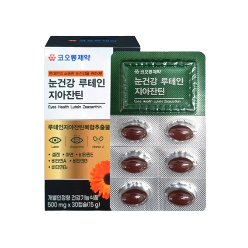 코오롱제약 눈건강 루테인 지아잔틴 500mg x 30캡슐, 1개