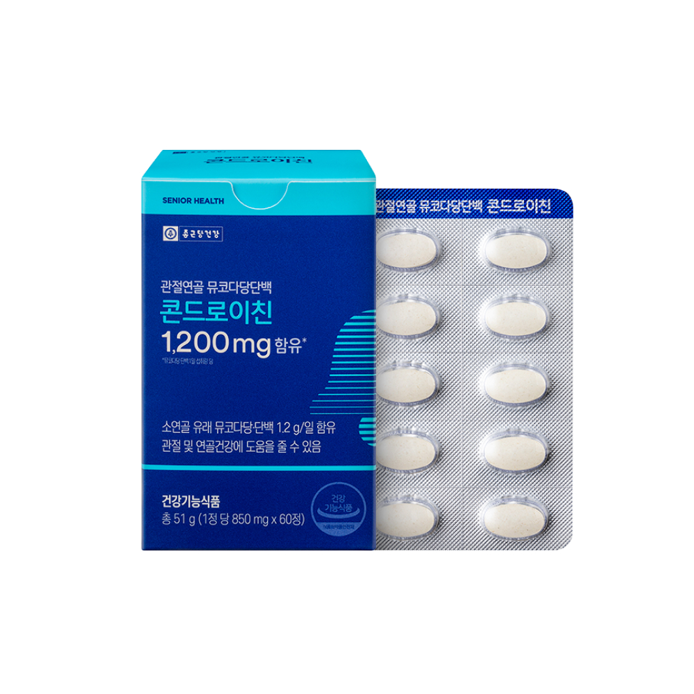 종근당건강 관절연골 <b>뮤코다당</b>단백 콘드로이친 850mg x 60정, 5개