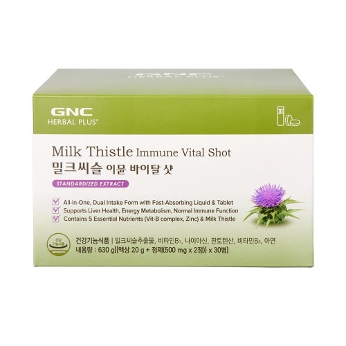 GNC 밀크씨슬 이뮨 바이탈 샷 21g x 30개입, 1개