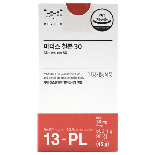 모비타 마더스 철분 30 500mg x 90정, 1개