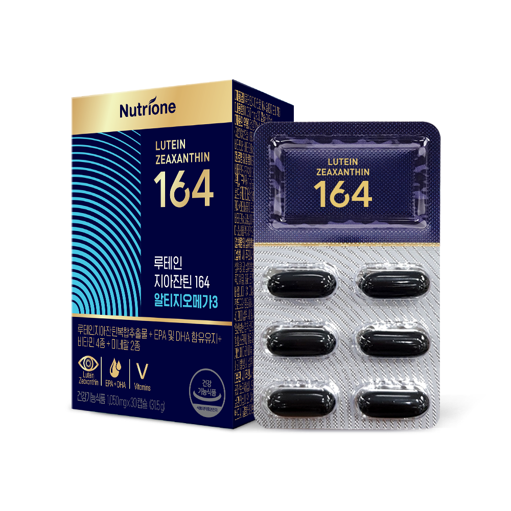 뉴트리원 <b>루테인</b> 지아잔틴 164 <b>알티지 오메가3</b> 1050mg x 30캡슐, 3개