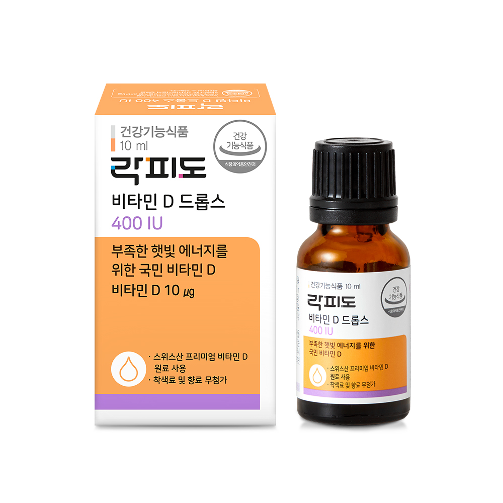 락피도 <b>비타민D</b> 드롭스 400IU 10ml, 2개