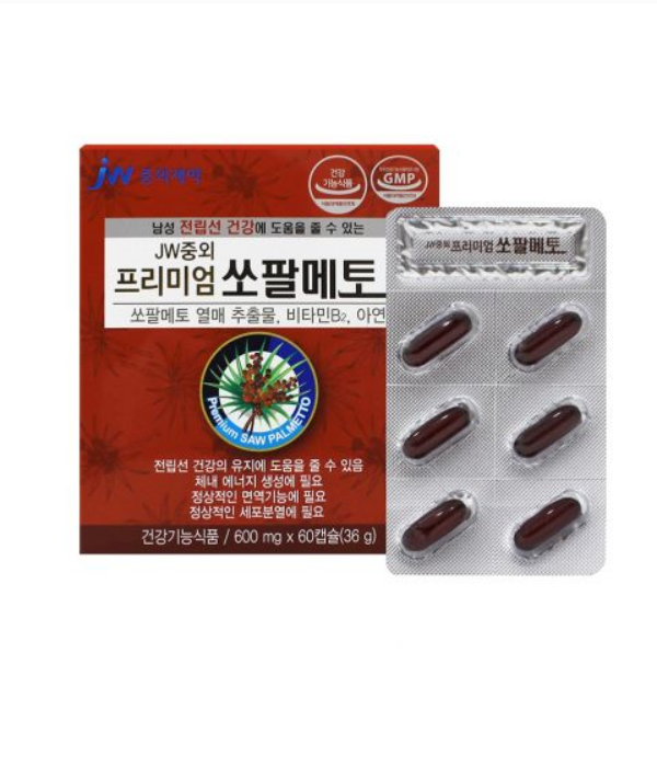 <b>JW중외제약</b> 프리미엄 쏘팔메토 600mg x 60캡슐, 1개