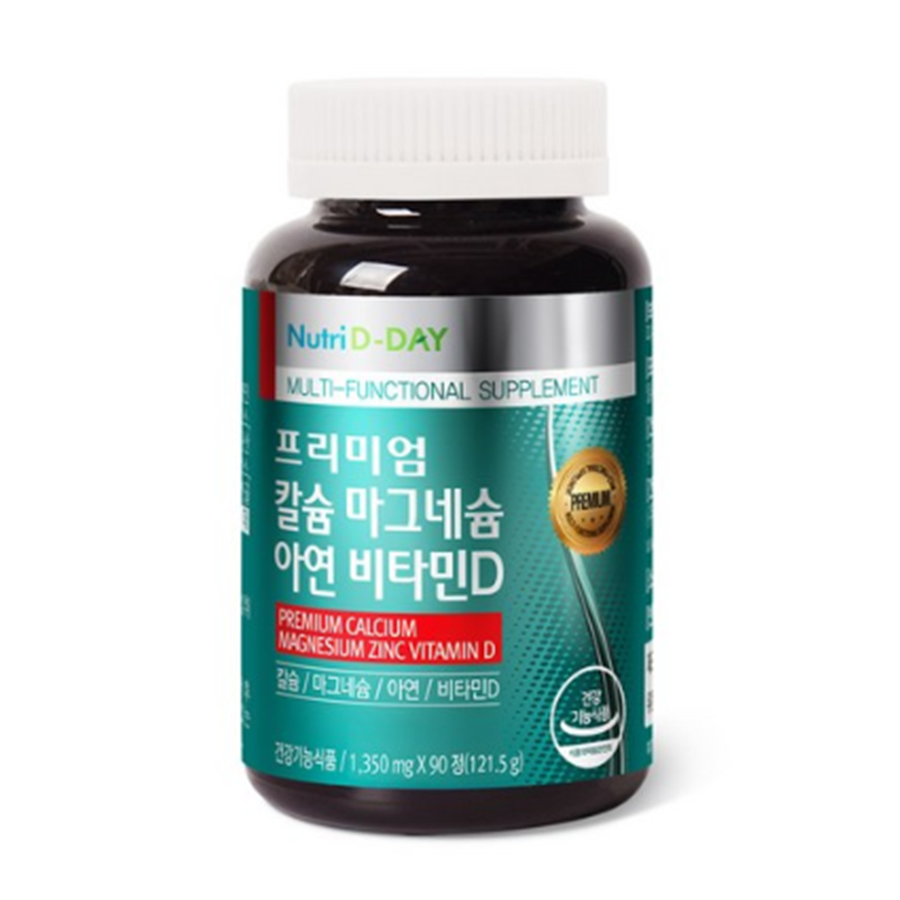 <b>뉴트리디데이</b> 프리미엄 칼슘 마그네슘 아연 비타민D 1350mg x 90정, 1개