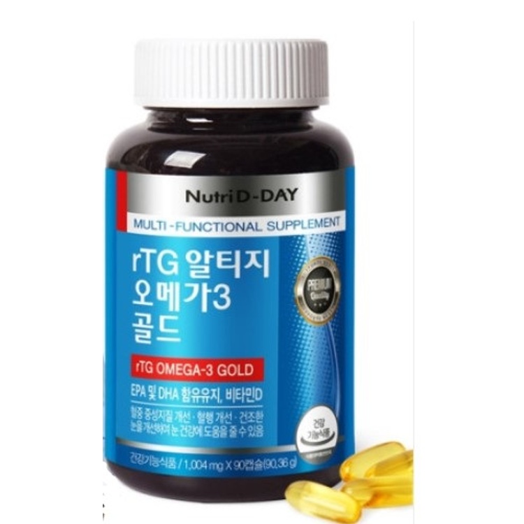 뉴트리디데이 rTG 알티지 <b>오메가</b>3 <b>골드</b> 1004mg x 90캡슐, 1개