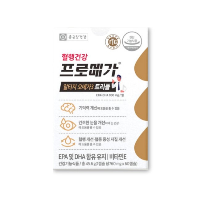종근당건강 프로메가 알티지 오메가3 트리플 760mg x 60캡슐, 3개