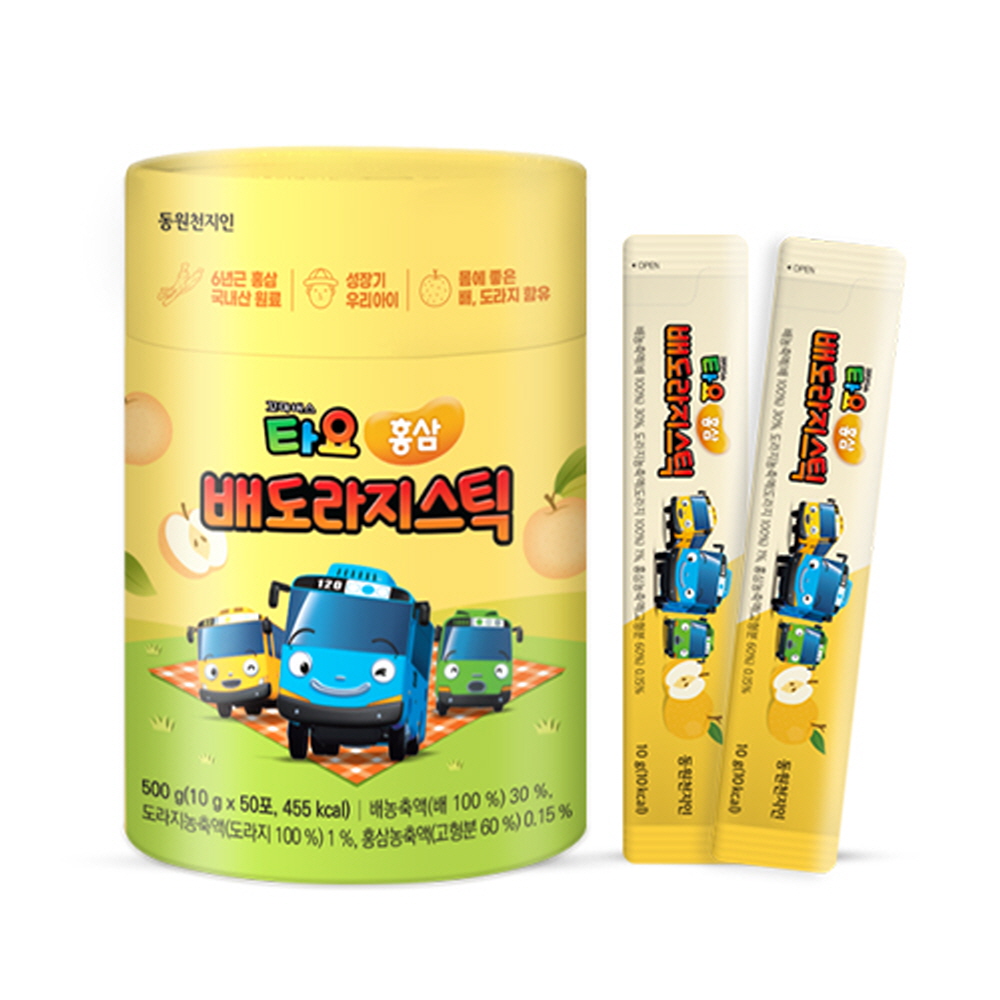 천지인 꼬마버스 타요 홍삼 배도라지 스틱 10g x 50포, 1개