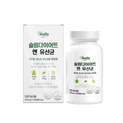 뉴일리 슬림다이어트 엔 유산균 450mg x 120캡슐, 1개