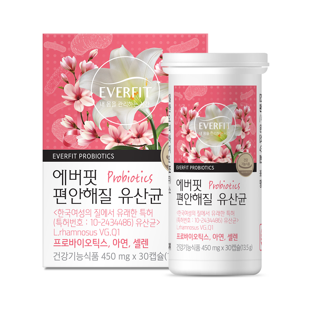 내츄럴<b>플러스</b> 에버핏 편안해질 <b>유산균</b> 450mg x 30캡슐, 2개