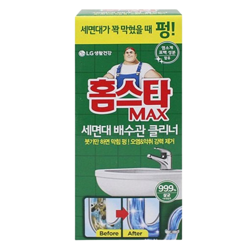 엘지생활건강 홈스타 맥스 세면대 배수관 클리너 230ml, 1개