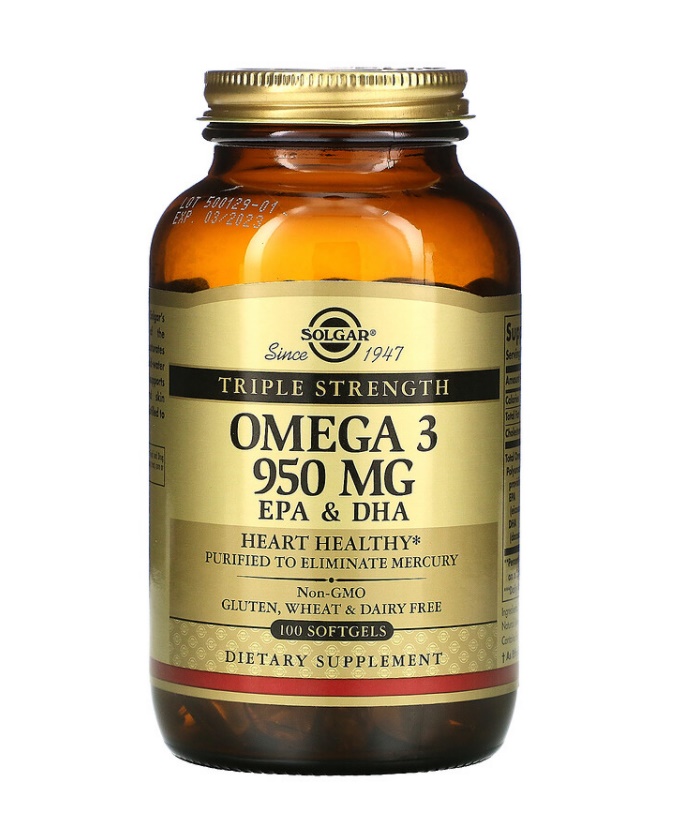 <b>솔가 오메가3</b> 3배 강도 950mg 100캡슐, 1개