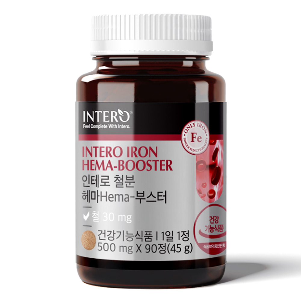 인테로 <b>철분 헤마 부스터</b> 500mg x 90정, 1개