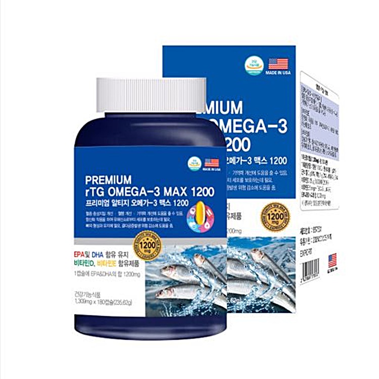 헬스프랜드 프리미엄 <b>알티지</b> <b>오메가3</b> 맥스 <b>1200</b> 1309mg x 180캡슐, 1개