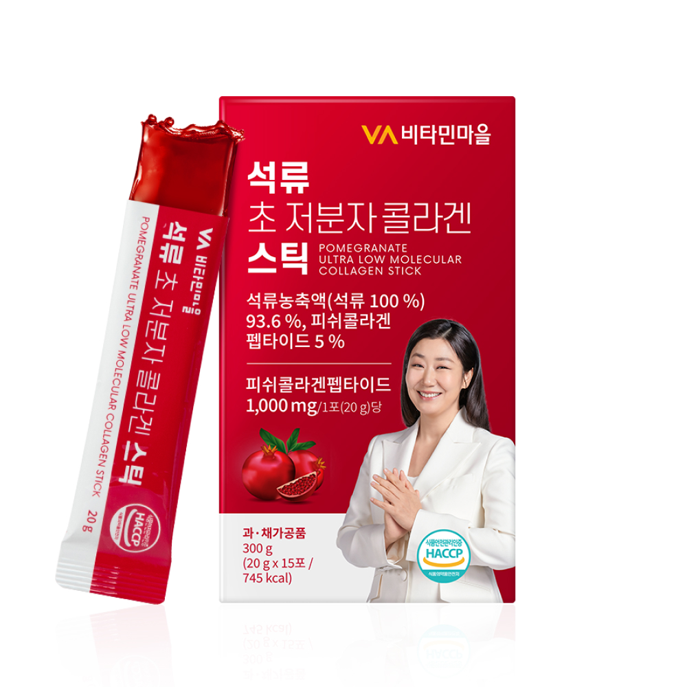 비타민마을 석류 초 저분자 콜라겐 스틱  20g x 15포, 6개