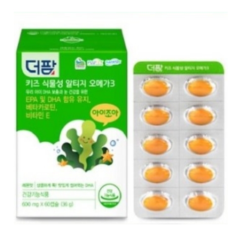 더팜 키즈 식물성 <b>알티지 오메가3</b> 600mg x 60캡슐, 1개