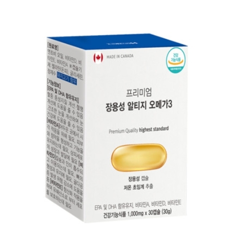 한미생활건강 프리미엄 장용성 알티지 <b>오메가3</b> 1000mg x 30캡슐, 1개