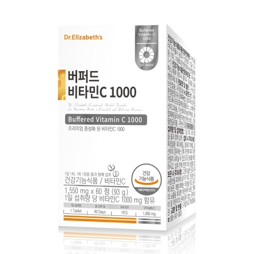 닥터엘리자베스 <b>버퍼드 비타민C</b> 1000 1550mg x 60정, 1개