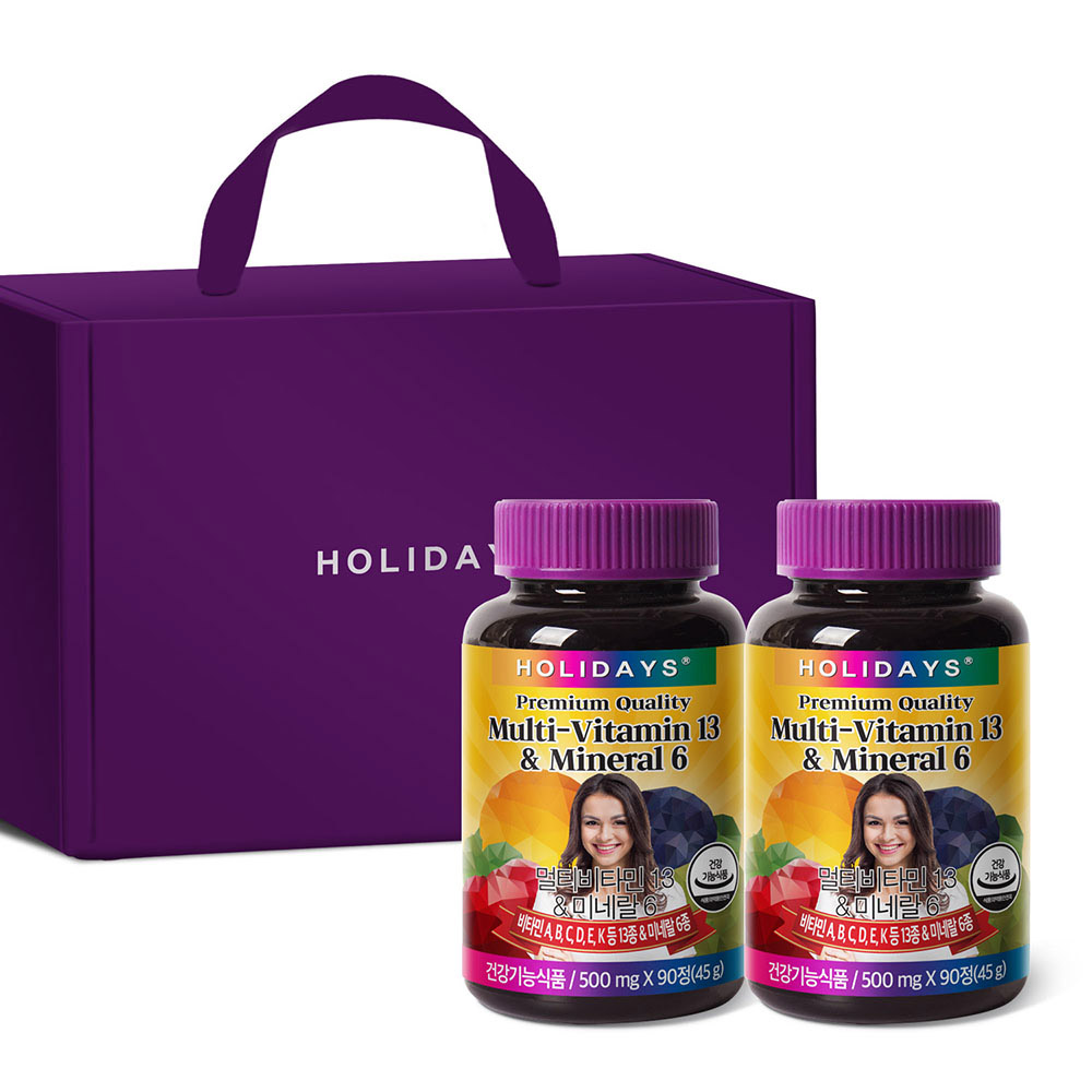 <b>홀리데이즈</b> 멀티<b>비타민</b>13 앤 미네랄6 선물세트 500mg x 180정, 1개