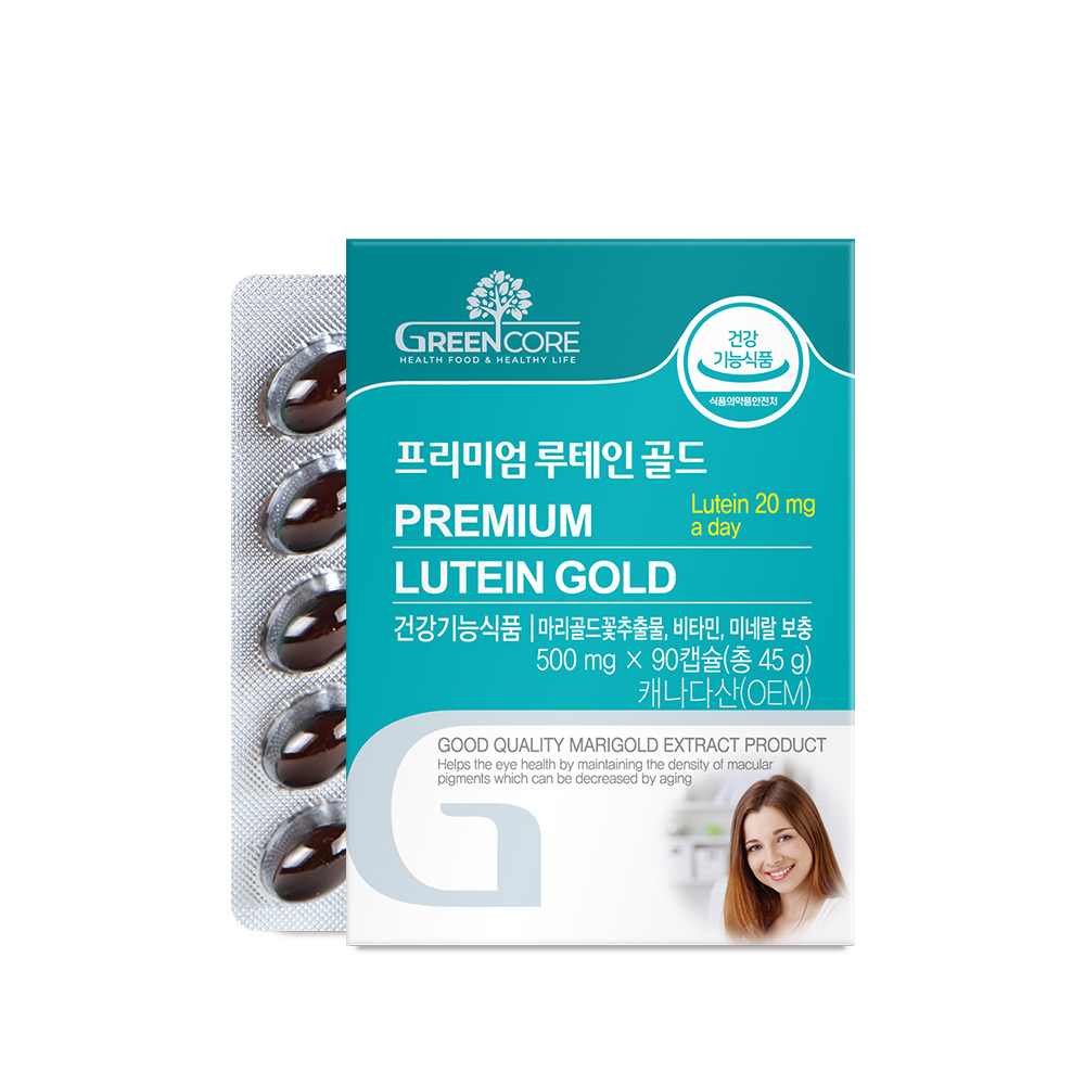 그린코어 프리미엄 루테인 골드 500mg x 90캡슐, 1개