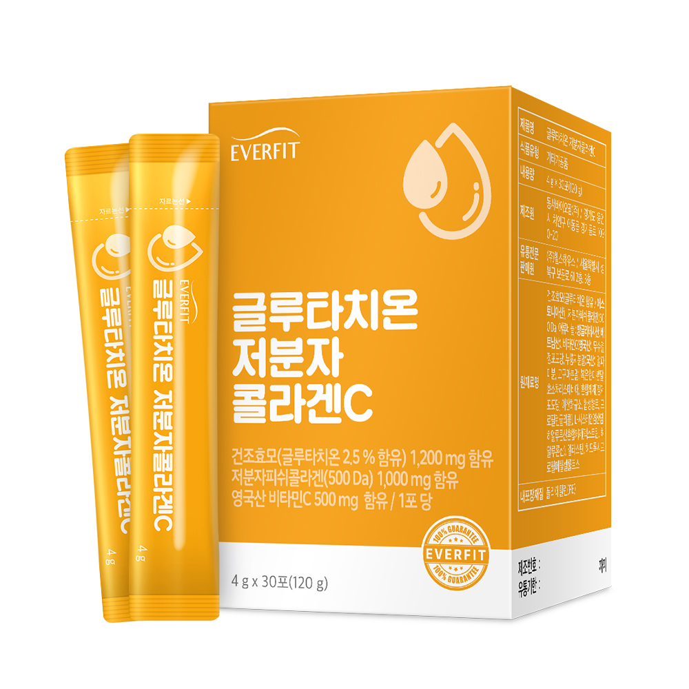 내츄럴플러스 글루타치온 저분자 콜라겐 비타민C 4g x 30포, 4개