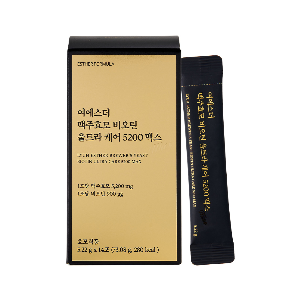 에스더포뮬러 여에스더 <b>맥주효모</b> 비오틴 울트라 케어 5200 맥스 5.22g x 14포, 6개