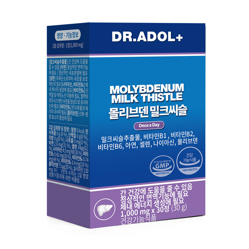 <b>닥터아돌</b> 몰리브덴 밀크씨슬 1000mg x 30정, 1개