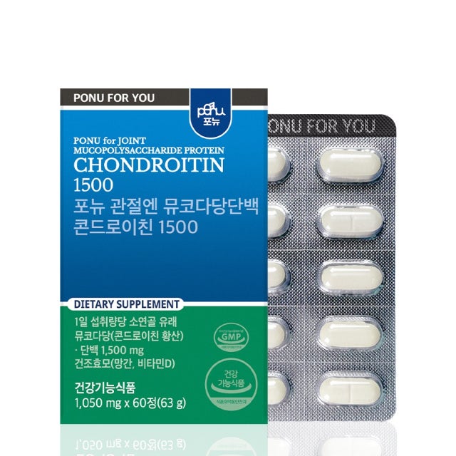 포뉴 관절엔 <b>뮤코다당</b>단백 콘드로이친 1500 1050mg x 60정, 4개