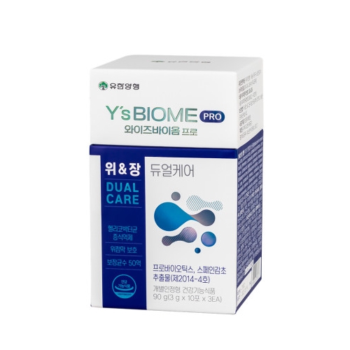 <b>유한양행</b> 와이즈바이옴 프로 위앤장 듀얼케어 3g x 30포, 1개