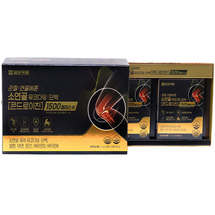 일양약품 관절 연골에존 소연골 뮤코다당단백 콘드로이친 1500 플러스 K 1.1g x 120정, 1개