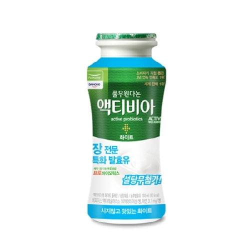 <b>풀무원다논</b> 액티비아 화이트 플레인 설탕무첨가 130ml, 8개